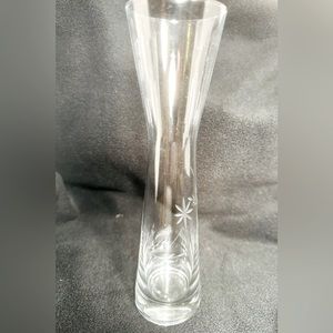 Vintage Tall Clear Glass Vase, Floral Vase, Rose Vase, Designer Vase
